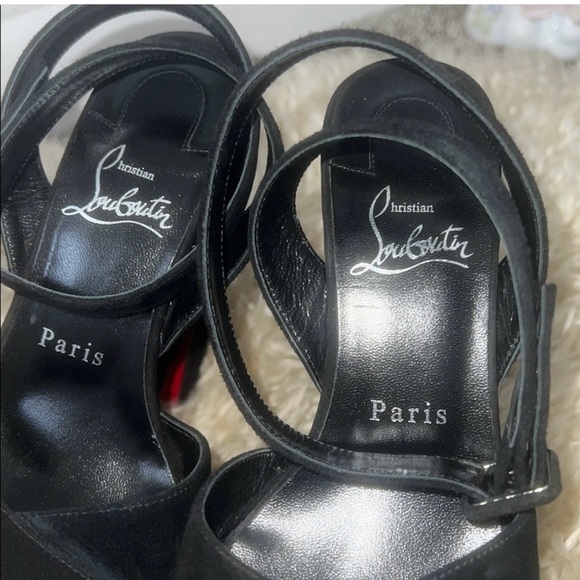 Christian Louboutin SUPERYAZ 160 Suede Platform Heels Sandals Shoes - Picture 11 of 12